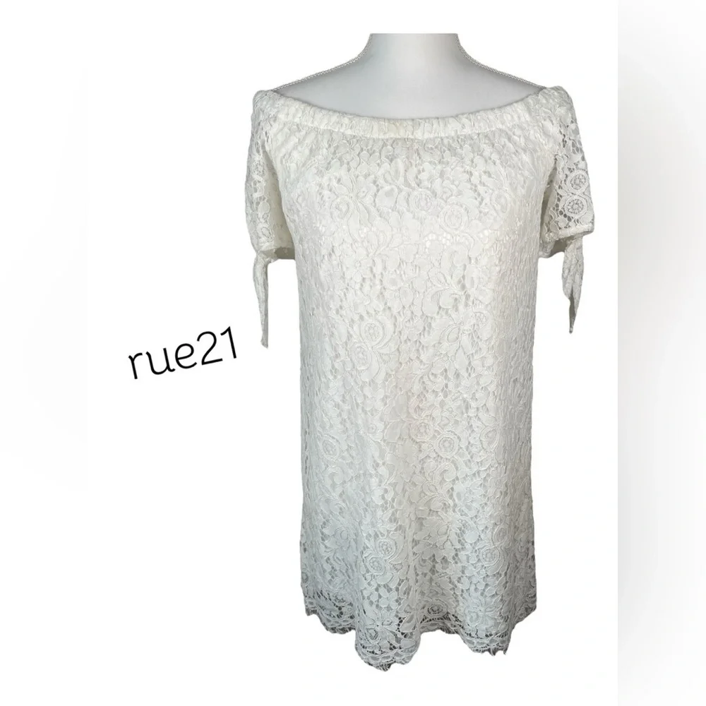 Rue21 Dresses | Rue 21 | White Lace Off-The-Shoulder Dress | Color: White | Size: M | Pm-27366155's Closet Rue21 Dresses | Rue 21 | White Lace Off-The-Shoulder Dress | Color: White | Size: M | Pm-27366155's Closet